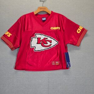 Kansas City Chiefs NFL Women's Red Cropped V Neck Jersey Size Medium